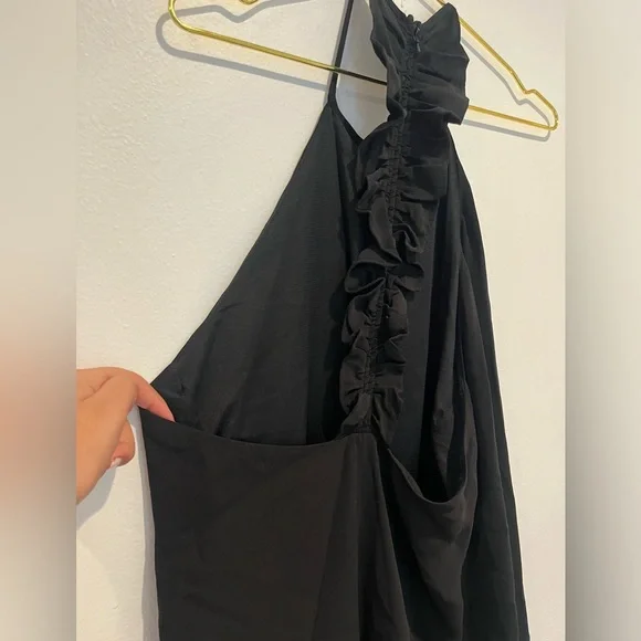 Naked Zebra Open Back Black Halter Top Size. Large - Picture 1 of 5